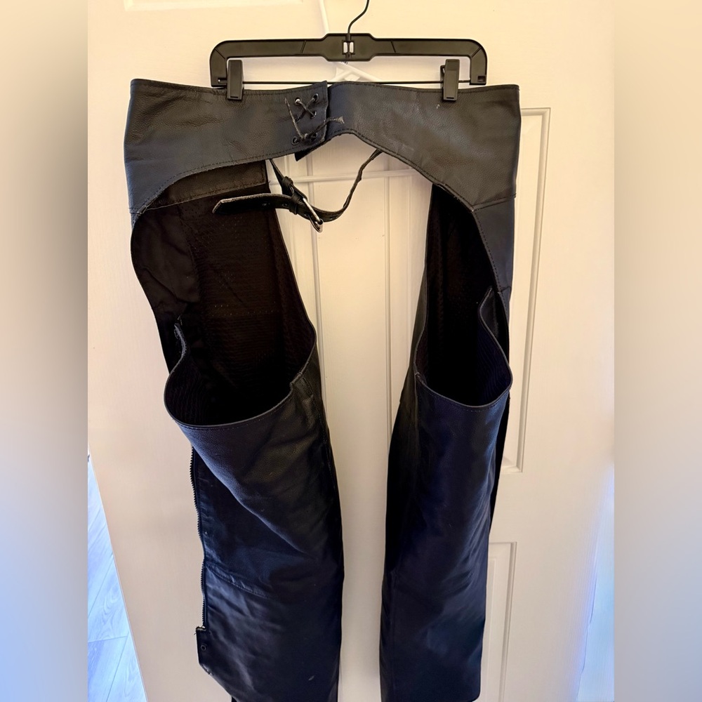 Men's Black Leather Chaps